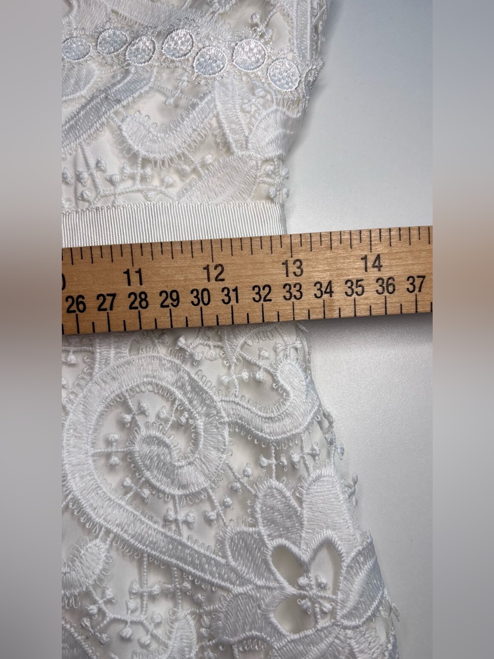SAYLOR Lesli White Lace Midi Dress XS Bridal Bow Cutout Revolve Free People NWOT - Picture 15 of 16